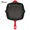 Emaille-Beschichtung Gusseisen-Quadrat-Grill Pan / Bratpfanne